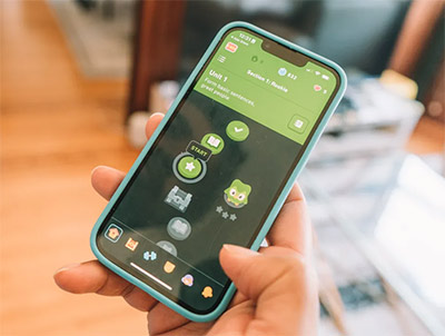 Duolingo app on phone