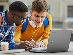 Two male college students using Acer Chromebook