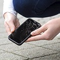 Smartphone dropped on ground